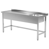 Lavello per tavolo da catering in acciaio inox 120x60x85 Polgast 210126