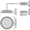 LED-alasvalo DL ALU DN150 14W 4000K 1260km IP44/20