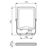 LED floodlight BVP164 50W 4000K 6000lm 840 SWB IP65