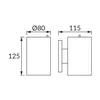 LED solcelle væglampe BASTION LED 0,2W SORT CW