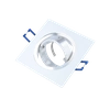 LEDOM® Luminaire alu square movable white clip