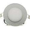 LEDsviti Panou LED circular încastrat argintiu dimmabil 120mm 6W Alb rece (7585) + 1x Sursă reglabilă