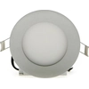 LEDsviti pritemdomas sidabrinis apvalus įleidžiamas LED skydelis 120mm 6W Dienos baltas (7586) + 1x Pritemdomas šaltinis