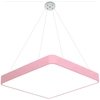 LEDsviti Závesný Ružový dizajnový LED panel 400x400mm 24W teplá biela (13135) + 1x Lanko k závesným panelom – 4 lanka sada