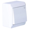 Light switch, surface-mounted,IP44, white, HERMES