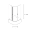 Low semi-circular shower cabin Sea-Horse Stylio 90x90x170 - transparent glass