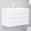 Lumarko, 2 pcs. bathroom furniture set, high gloss, white, plate