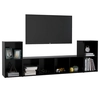 Lumarko, 3 pcs. TV cabinet set, black, chipboard