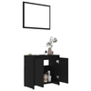 Lumarko 3-piece bathroom furniture set, black, chipboard