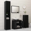 Lumarko 3-piece bathroom furniture set, black, chipboard