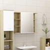 Lumarko 3dílná sestava koupelnového nábytku, bílá a dub sonoma, deska