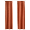 Lumarko Blackout curtains with hooks, 2 pcs, rust, 140x245 cm
