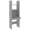 Lumarko Bookcase, gray concrete, 60x35x180 cm, chipboard