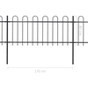 Lumarko Fence with rounded ends, steel, 17x0.8 m, black