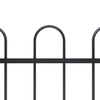 Lumarko Fence with rounded ends, steel, 17x0.8 m, black