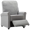 Lumarko Fold-out, electric TV armchair, light gray, fabric