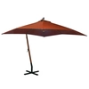 Lumarko Závěsný zahradní deštník, jedlový sloup, terakota, 3x3 m