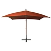 Lumarko Závěsný zahradní deštník, jedlový sloup, terakota, 3x3 m