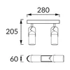 Luminária de parede e teto LOFTA GU10 2L BLACK