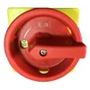 Main switch 25A 3 emergency poles 7.5kW recessed with frontal yellow plate 66x66mm