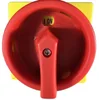 Main switch 32A 3 emergency poles 7.5kW recessed with frontal yellow plate 66x66mm