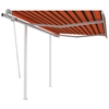 Manual pull-out awning, orange and brown, 3x2.5m