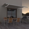 Manual pull-out awning with led, cream, 500x350cm