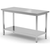 Mesa central de catering em aço inox com prateleira 140x80x85 Polgast 112148