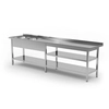 Mesa de aço inoxidável com pias 2 + prateleiras 210x70x85 Polgast 222217-6-NIET