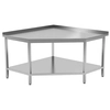 Mesa de canto de catering em aço inox com prateleira 100x70x90x60x85 Polgast 1051009