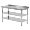 Mesa de catering de acero inoxidable con 2 estantes 180x60x85 Polgast 103186/2