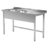 Mesa de catering de acero inoxidable con fregaderos 2 110x60x85 Polgast 221116