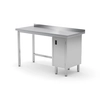 Mesa de catering em aço inox com armário 110x60x85 Polgast 124116