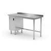 Mesa de catering em aço inox com armário 130x70x85 Polgast 124137