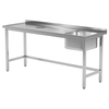 Mesa de catering em aço inox com pia e furo 100x70x85 Polgast 236107