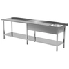 Mesa de catering em aço inox com pia e prateleira 200x70x85 Polgast 212207-6