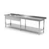 Mesa de catering em aço inox com prateleira + 2 Pias 200x70x85 Polgast 222207-6