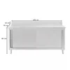 Mesa de catering profesional de acero inoxidable con mueble 150x70x85