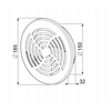 Metalen ventilatierooster AWENTA VELITE grafiet fi150, MVZ14GR