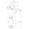 Mezclador de lavabo de pared Algeo, cromo