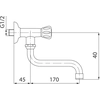 Mezclador de lavabo estándar de pared, cromo