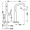Mezclador de lavabo Tres Fuji alto cromo 28164701