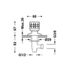 Mezclador lateral Tres sin caño ESE-23 cromo 123510C