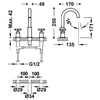 Mezclador monomando de lavabo Tres Montblanc acero 28310501AC