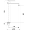 Miscelatore lavabo alto cromato Invena Siros