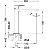 Miscelatore lavabo Tres Project cromo alto 21120301