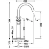 Misturador de lavatório de alavanca dupla Tres Montblanc XXL 24-K Matt rose gold 28380301OPM