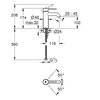 Misturadora para lavatório Grohe Essence S, cartucho cerâmico, consumo de água 5,7 l/min., sem conjunto de resíduos, preto