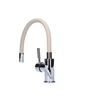 Mitigeur évier Zumba, bec flexible beige, chrome