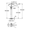 Mitigeur monocommande de bain Grohe Essence pour installation au sol avec un ensemble de points